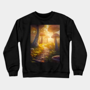 path across the mushrooms forest Crewneck Sweatshirt